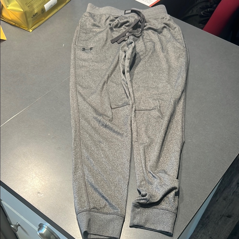 Under Armour Gray Track Pants with Tapered Leg Design